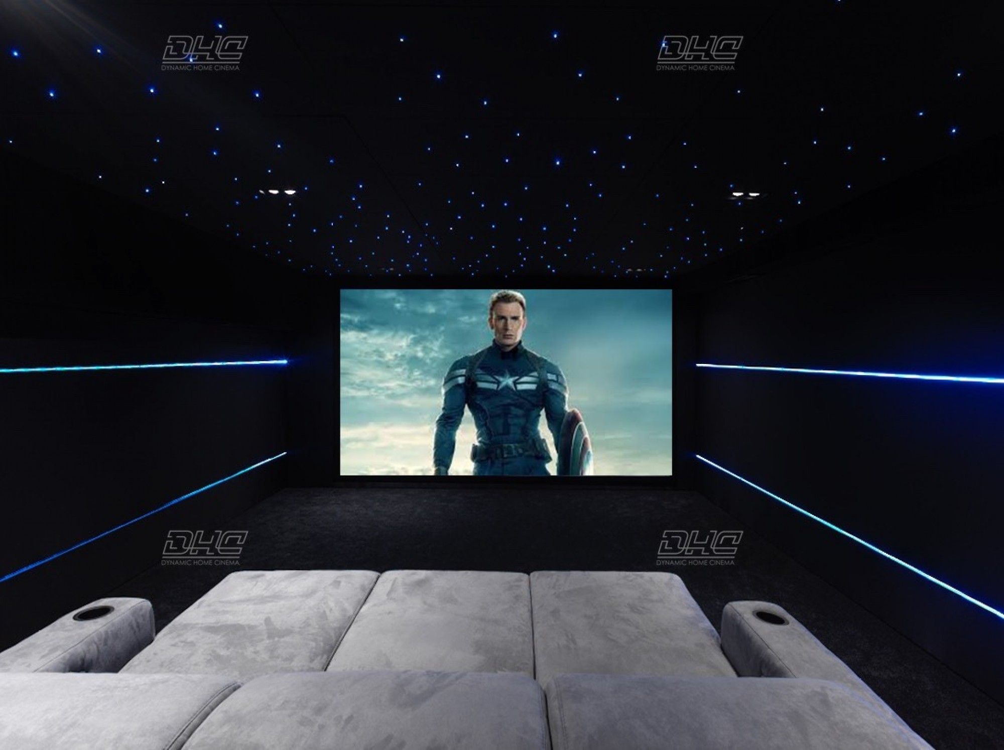 salle de cinema privé de luxe à Aix en Provence avec videoprojecteur Sony 4k