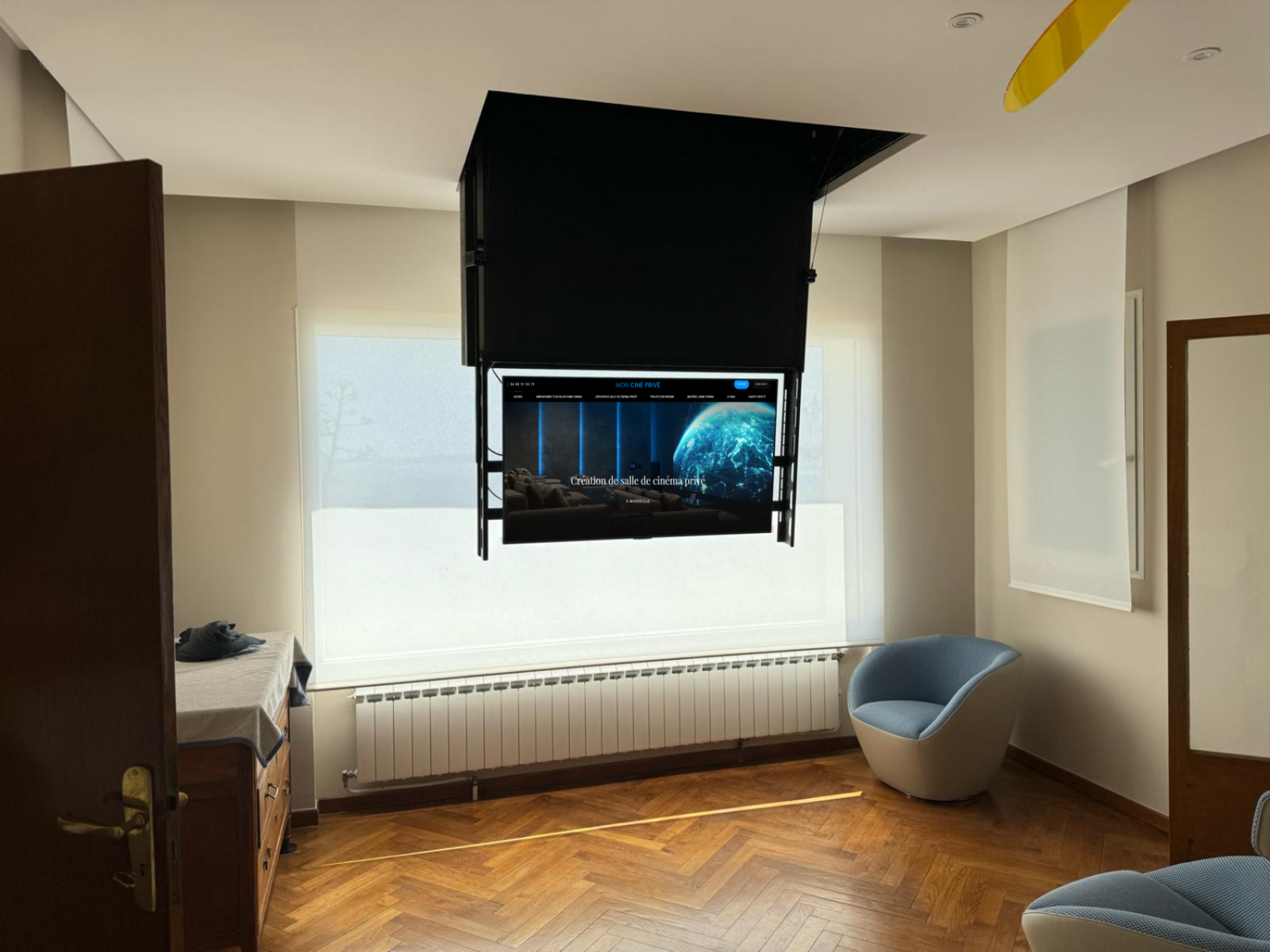 Installation home cinema dans une villa en bord de lac 