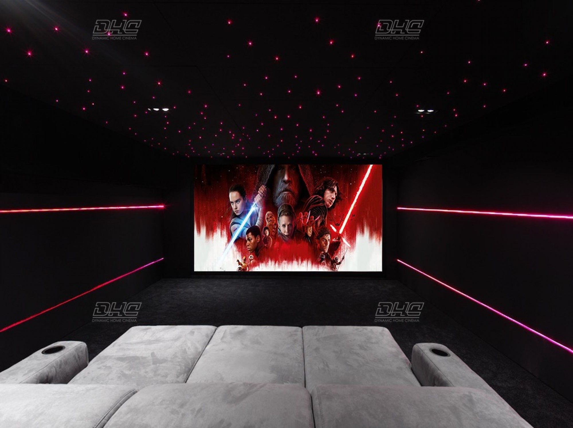 home cinema à Aix en Provence avec ciel étoilé scintillant aux pinchinats