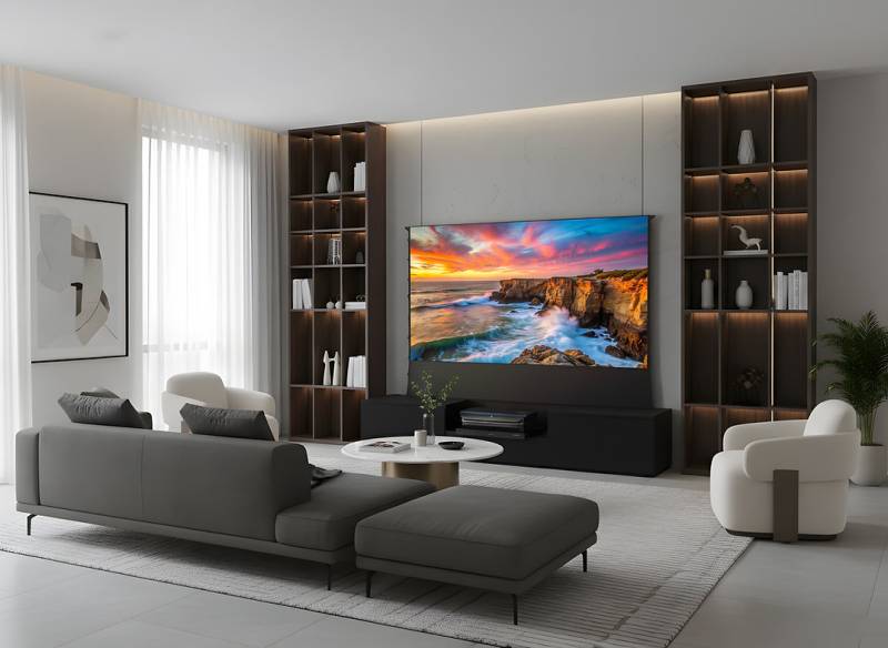 home cinema discret et design avec meuble tout en un à Meyreuil