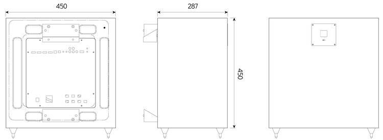 dimensions du caisson artcoustic actif atib 45 centimètres par 45 centimètre  à Antibes