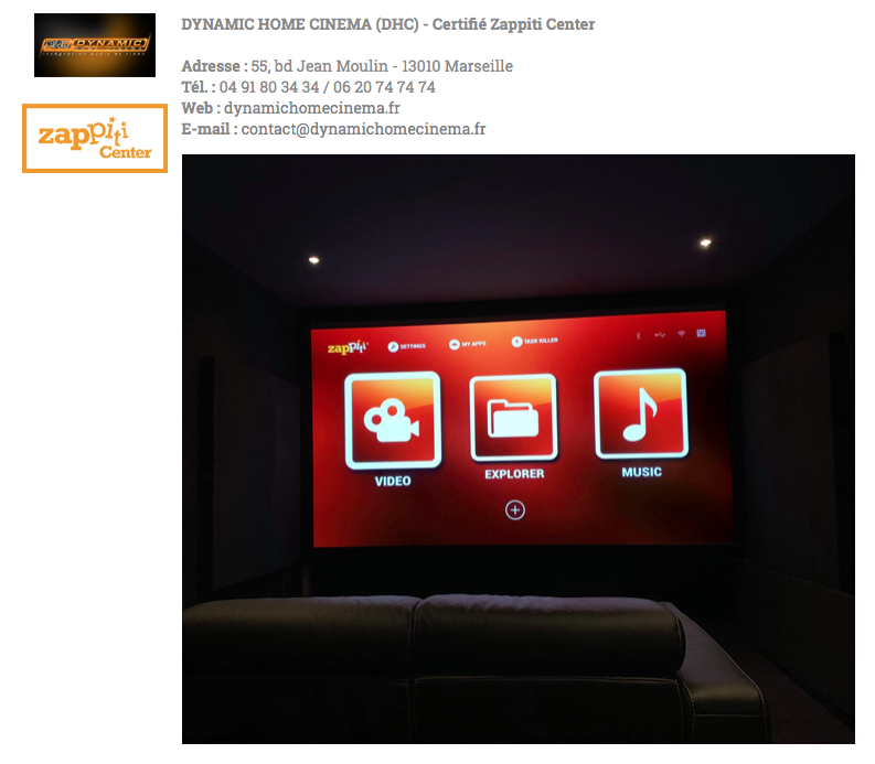 Dynamic Home Cinema Zappiti Center Marseille