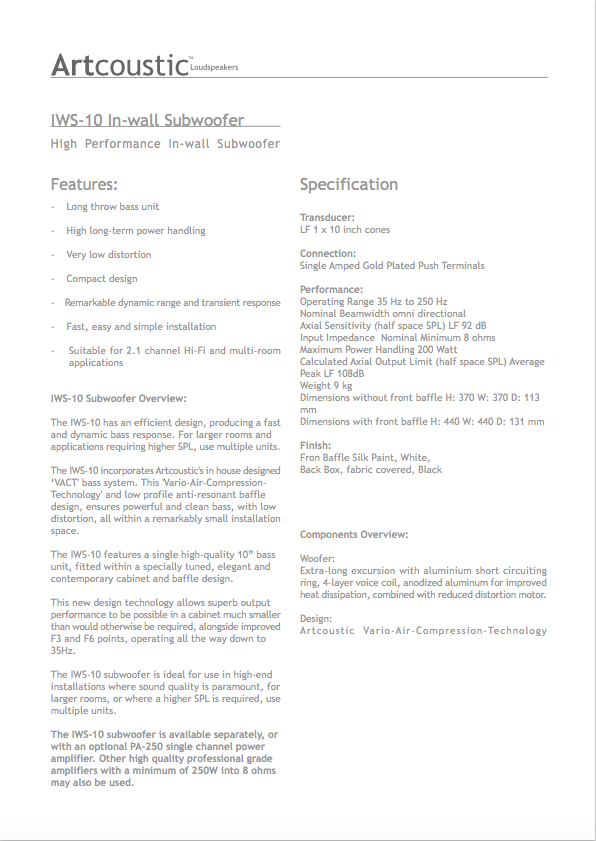 caisson de basse passif encastrable