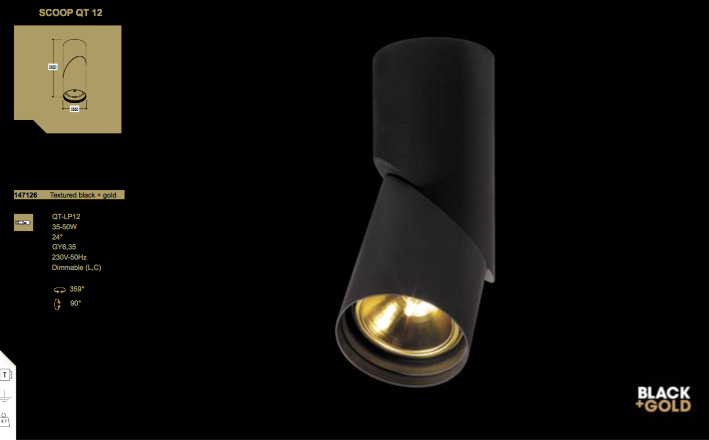 TAL Scoop QT12 black gold