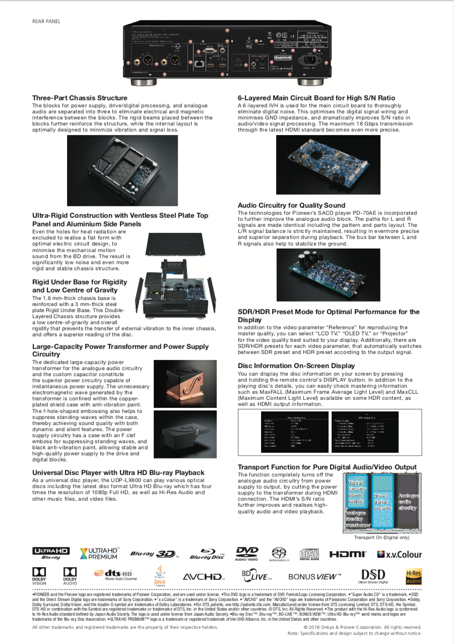 Pioneer UDP-LX800 le blëuray universel par Pioneer