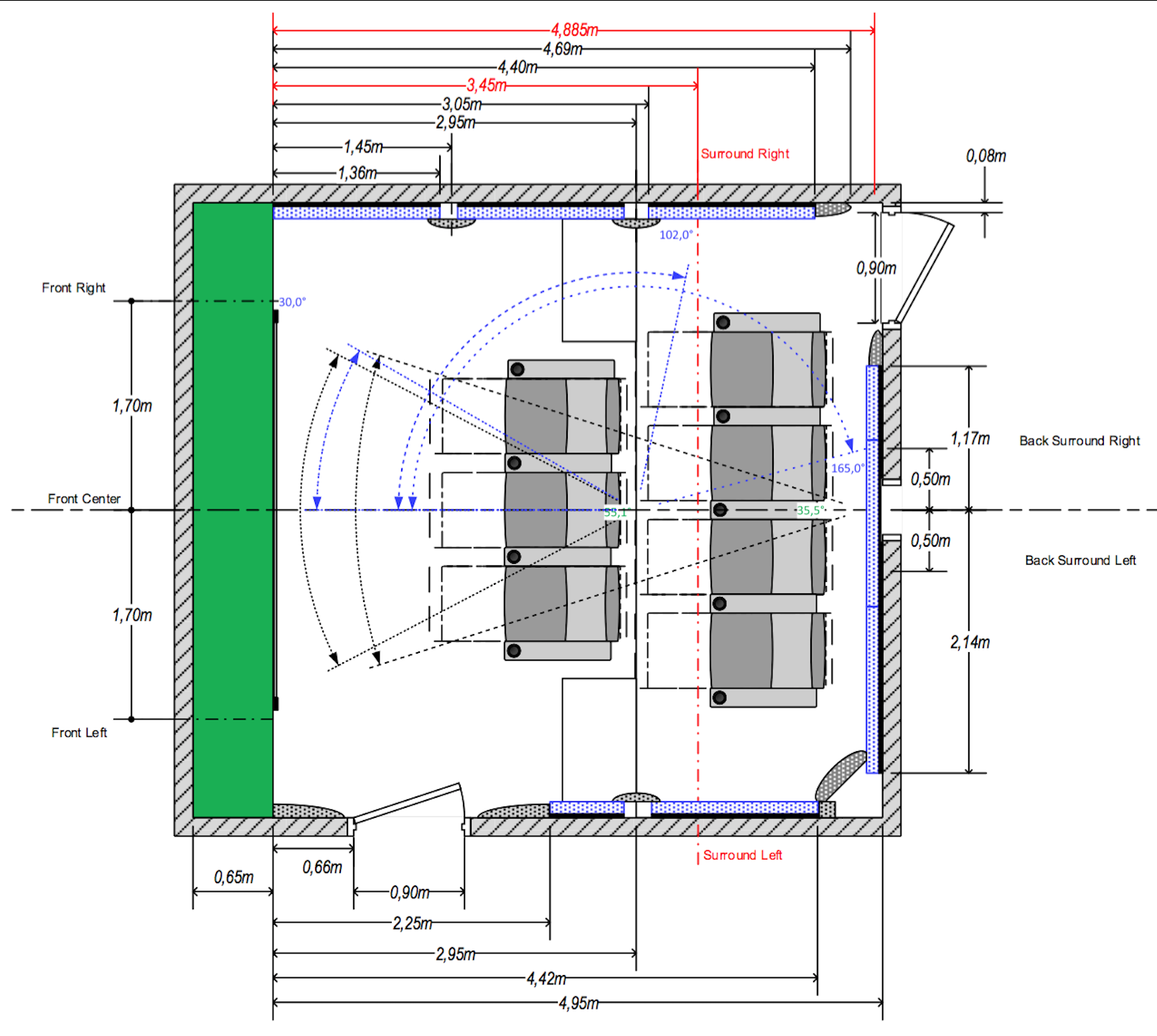 plan d'une salle de cinéma privée Lyon