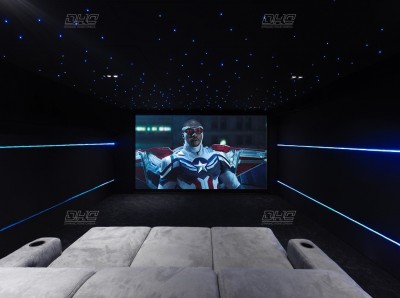 Salle de cinema privé par Mon ciné Privé avec écran Screen Excellence